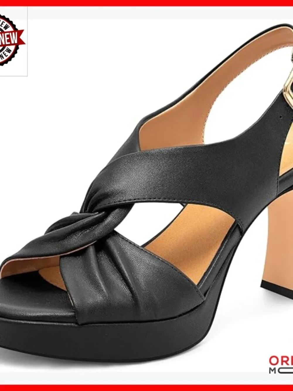 Chunky Platform Heels Block Heeled Sandals Open Square Toe Slingback